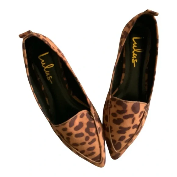 NIB Lulus Emmy Leopard Suede Pointed Loafers Sz 6 - Picture 3 of 12